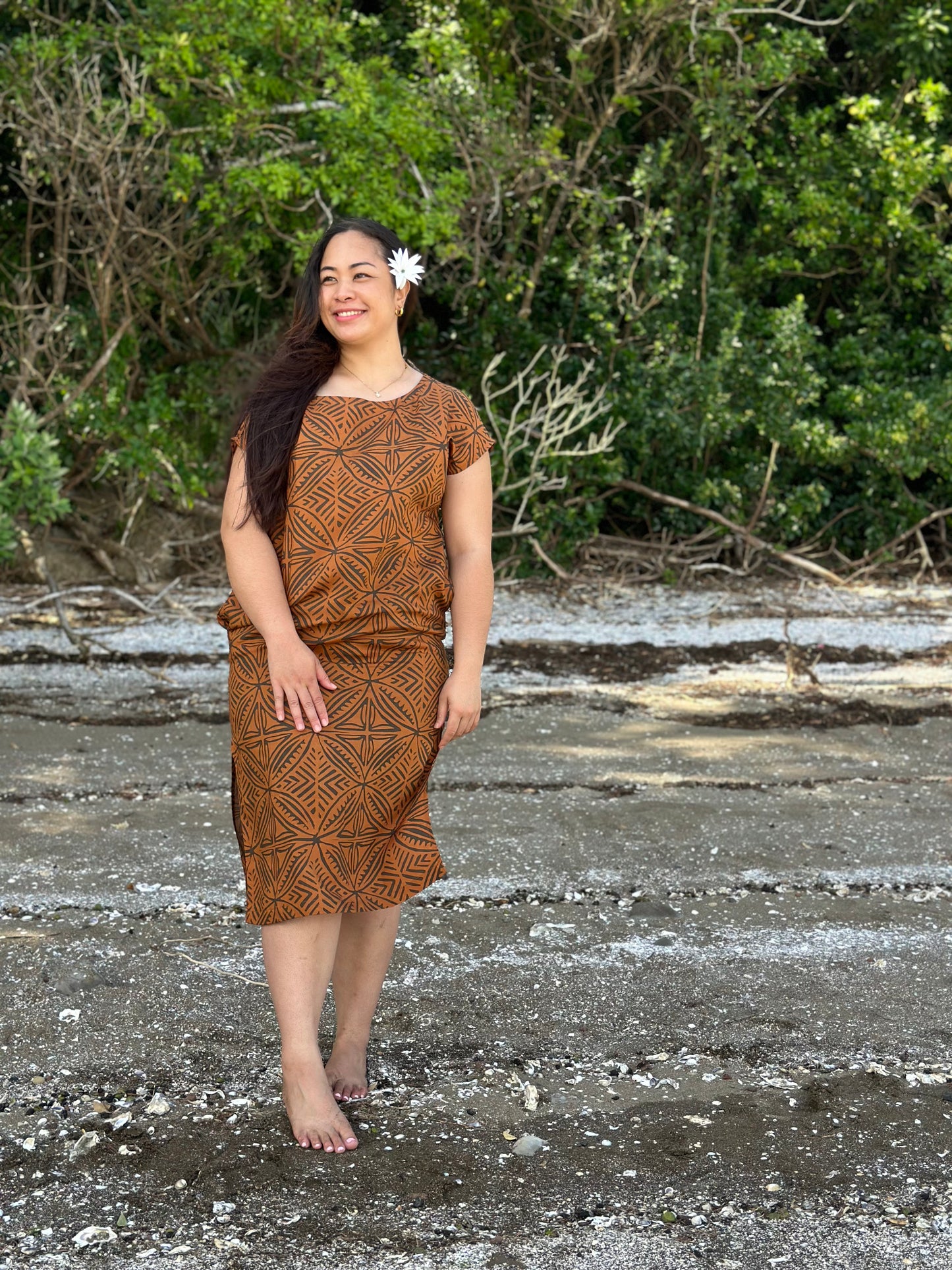 VAILOA MIDI DRESS TD138 BROWN