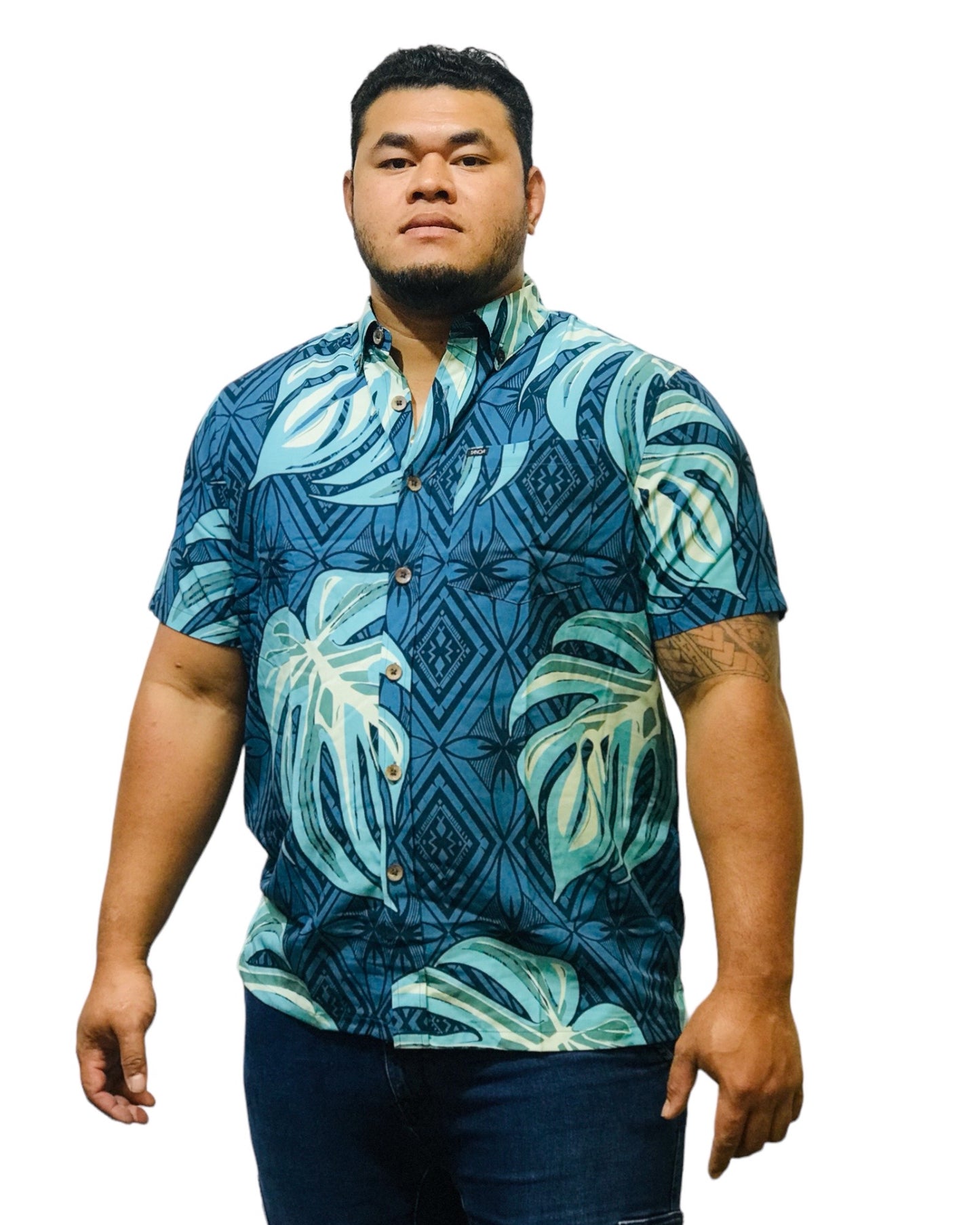 LE LAGI MEN'S 4WAY STRETCH SHIRT TS4WS014- BLUE