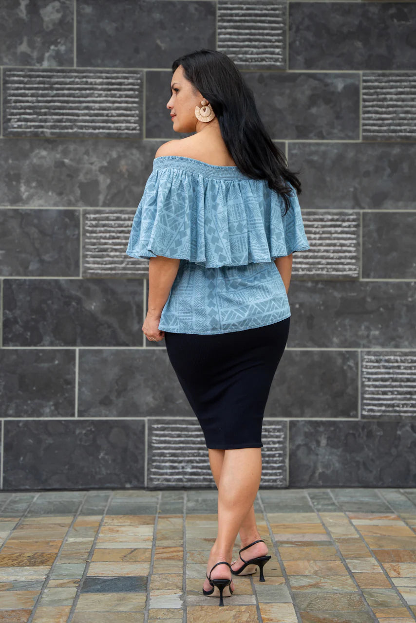 DENIM PELE OFF SHOULDER TOP TT133