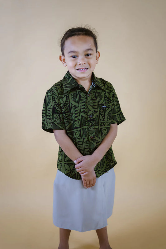 LEIMELE BOY'S TENCEL RAYON SHIRT BSCS01 GREEN