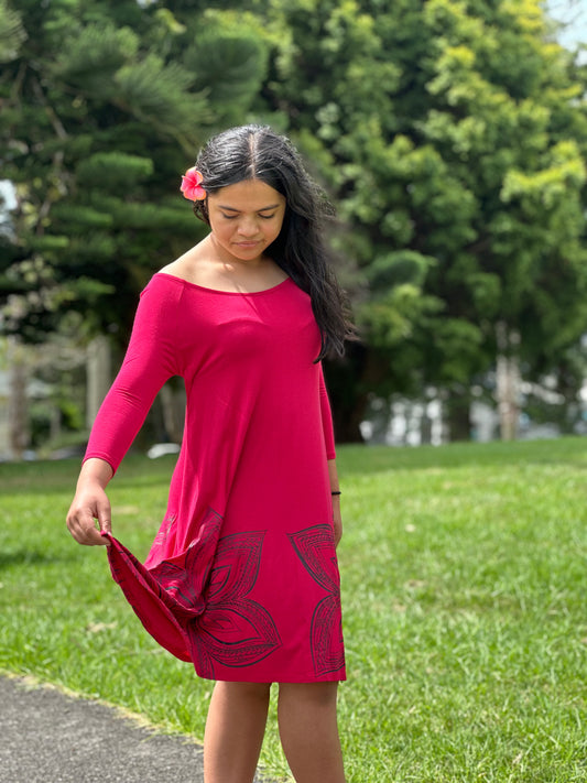 LADIES RANGLAN TAPA DRESS