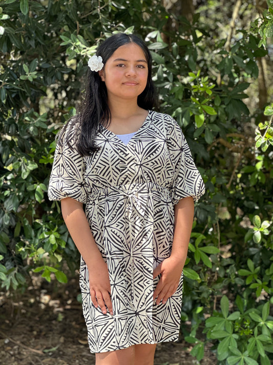 VAILOA WOMEN'S PUFF SLEEVE TIE FRONT - TD164