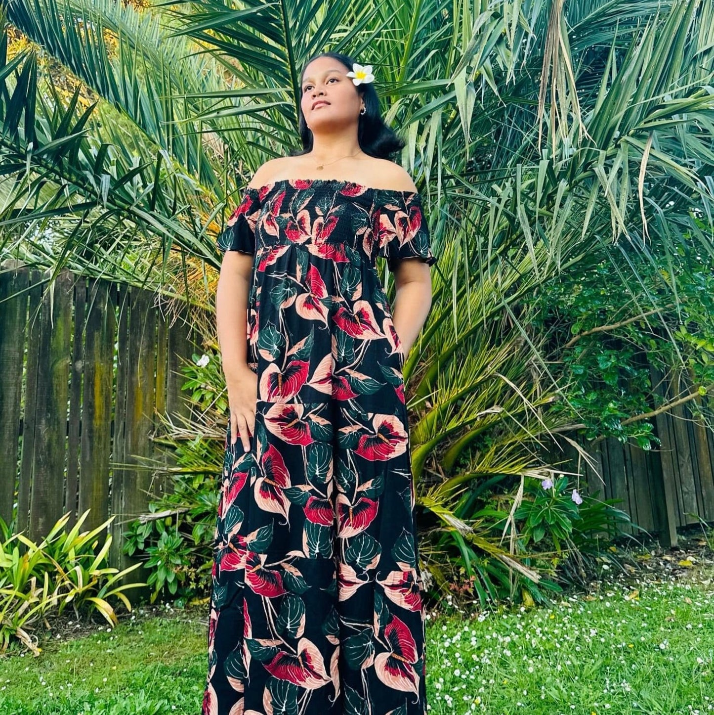 WOMEN ABBY OFF SHOULDER SMOCK DRESS - TD151