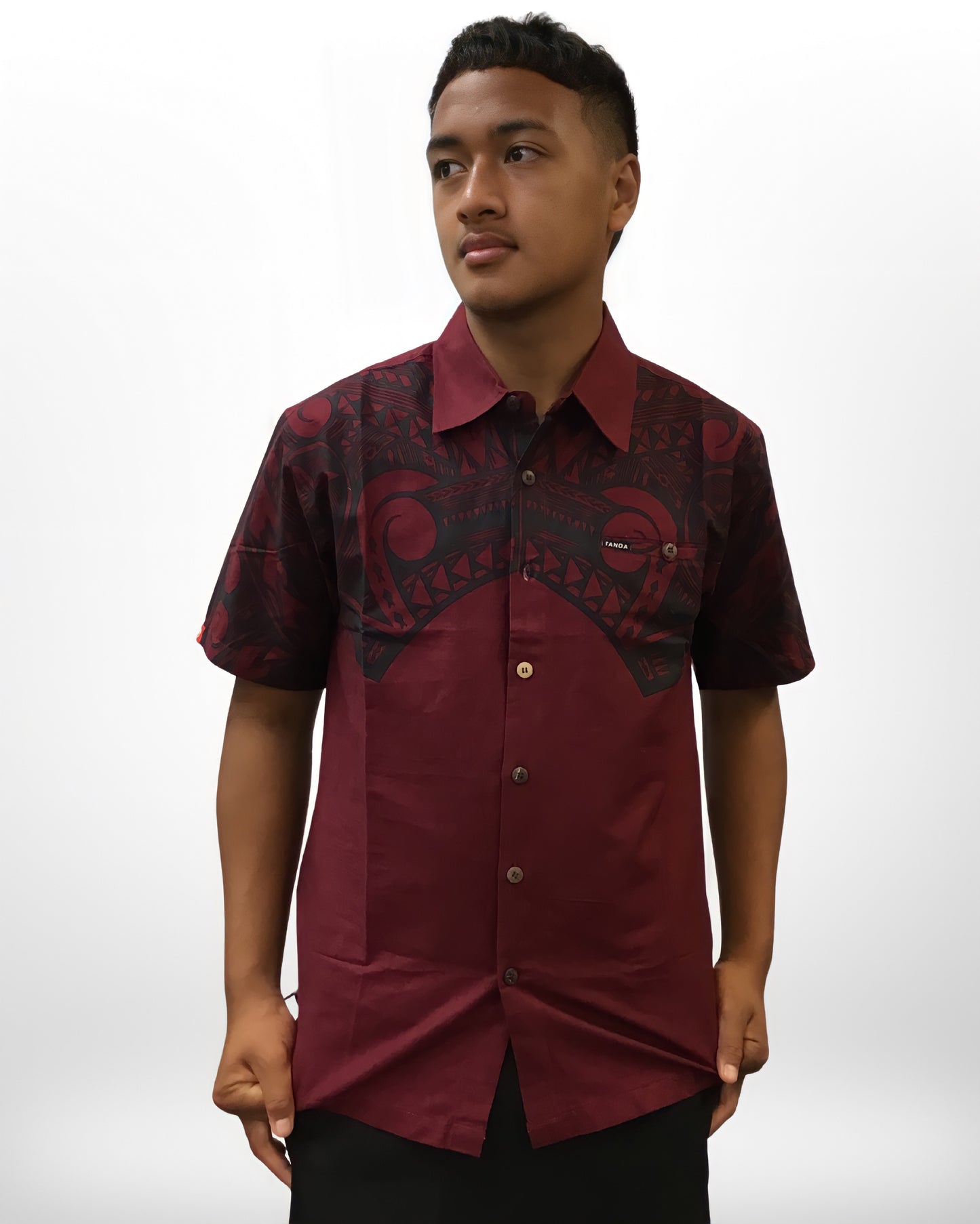 TANOA MENS SHIRT  MATAGI- SS2069 SCARLET RED