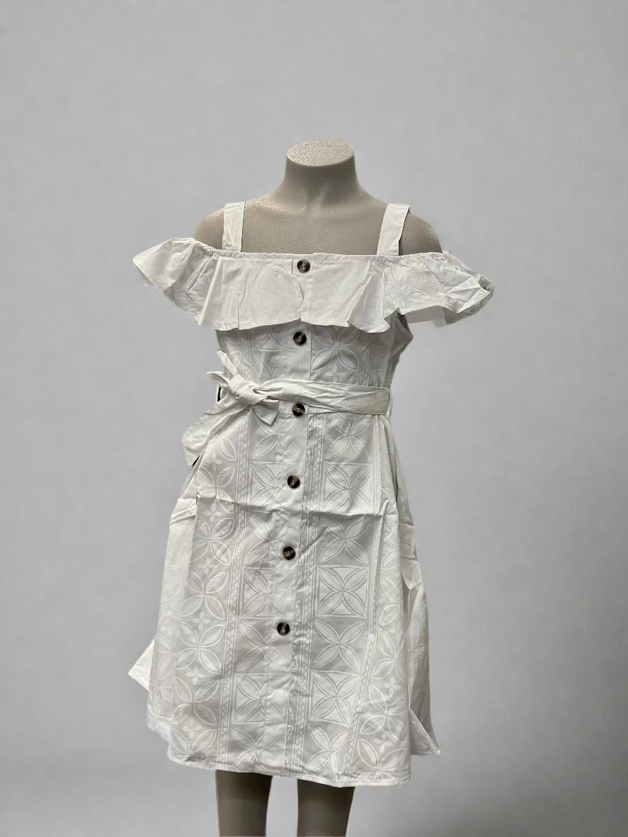 GIRL'S DRESS IOANA-LG1643 WHITE