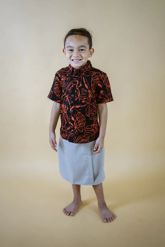 OLOSEGA BOY'S SHIRT BSCS01 BLACK/RED