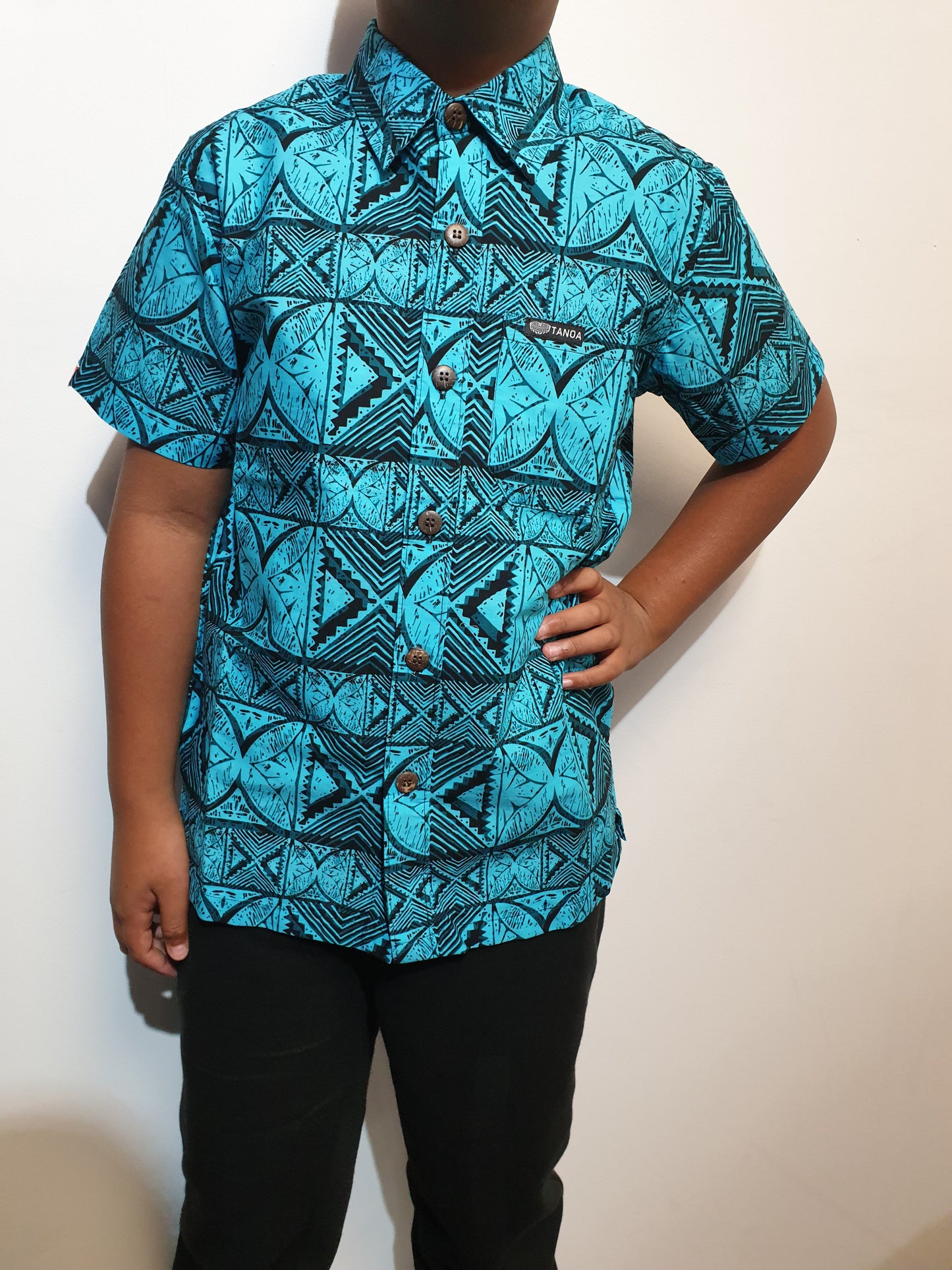 Tanoa Boys Bula Shirt - SB872 - Jade