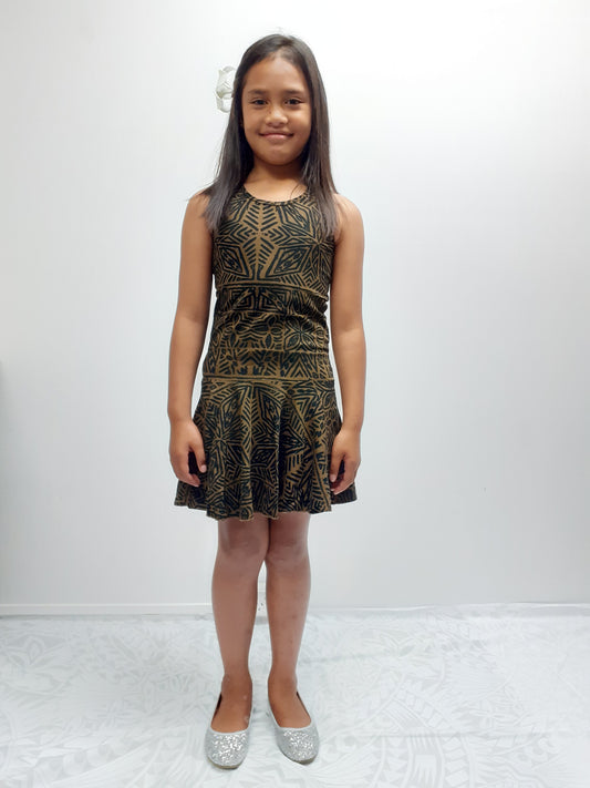 Girls dress LG972 Olive