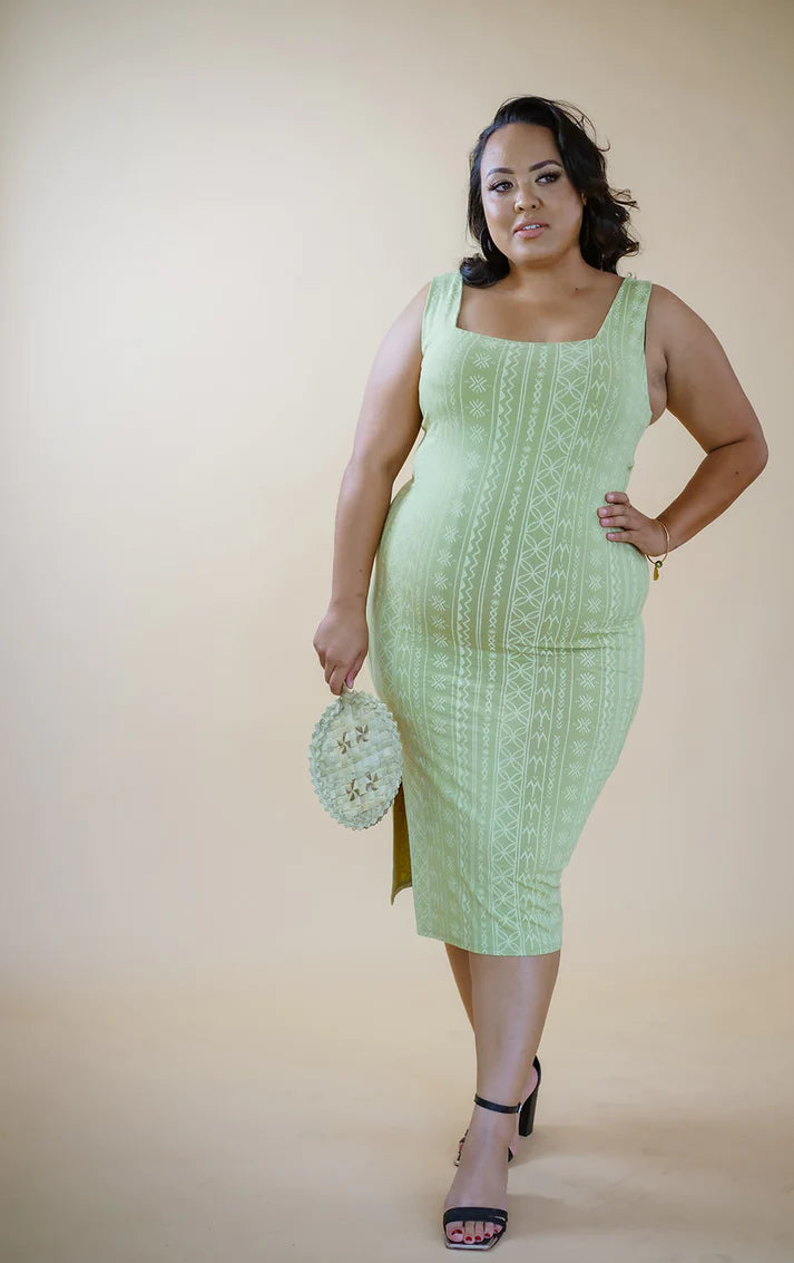 SOSE MALU BODY CON SLIT DRESS CREAM- TD162