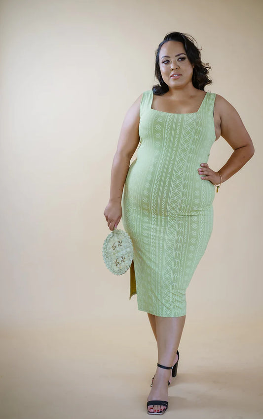 SOSE MALU BODY CON SLIT DRESS CREAM- TD162