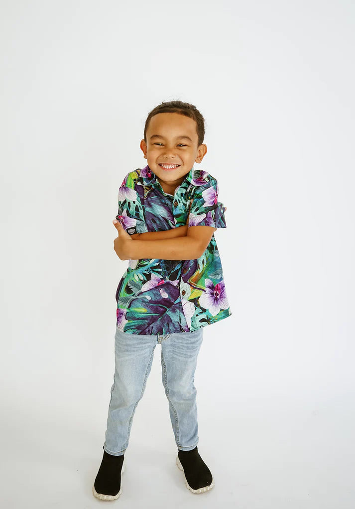MATAFAO 4-WAY STRETCH TANOA BOYS SHIRT SB1277 FB1178