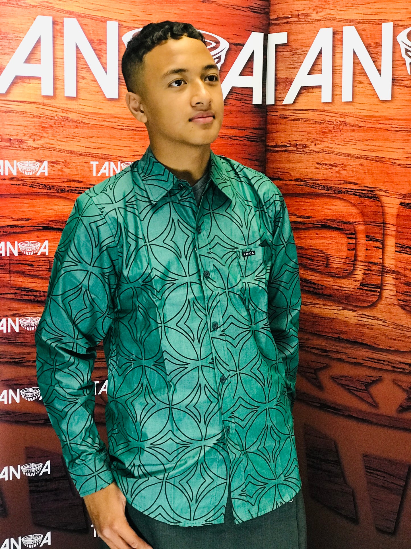 Tanoa Men's L/Sleeve Shirt/ SL1115/ Green