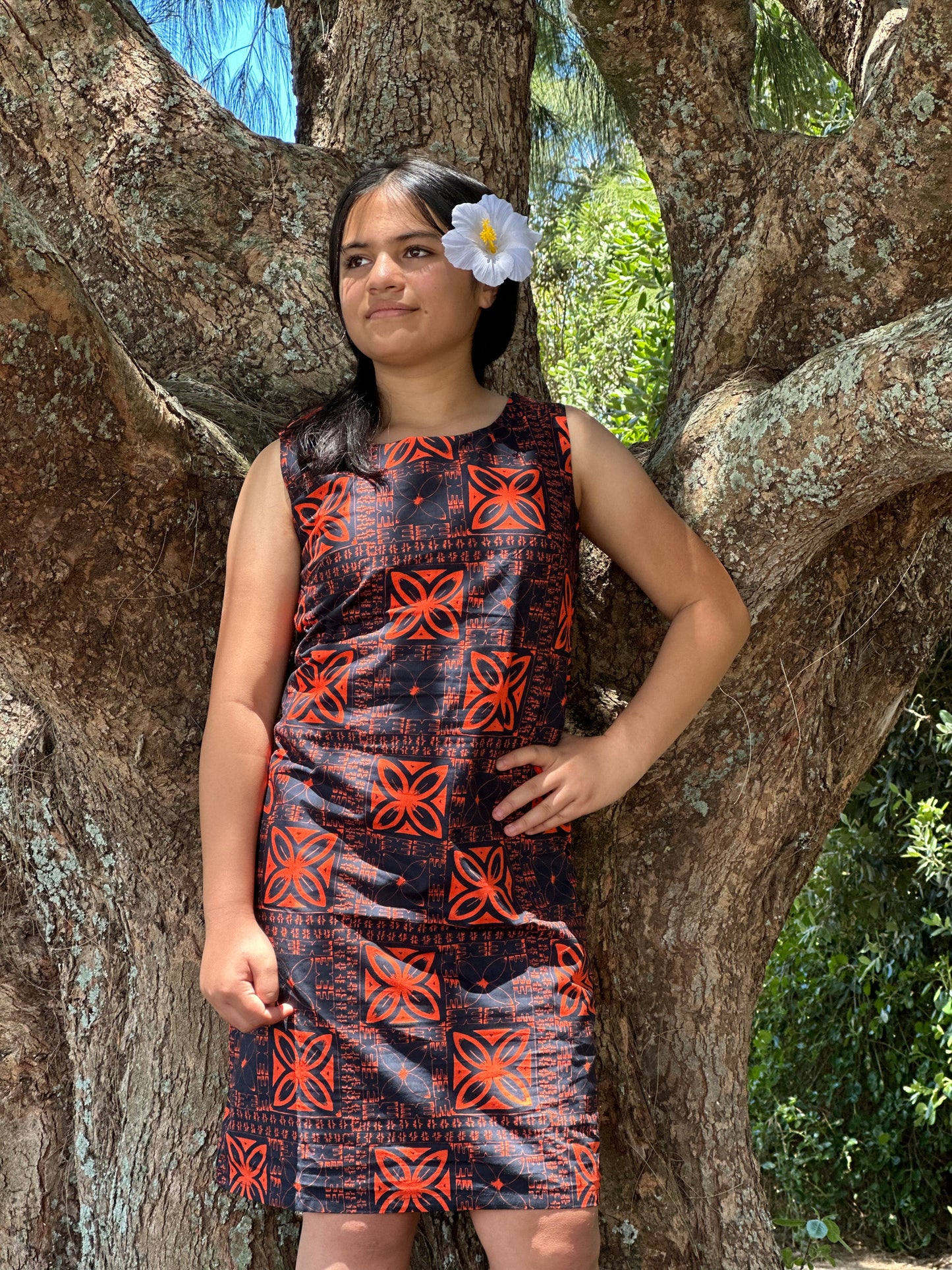 Ladies dress LD1230 Orange (ALL SALES FINAL)