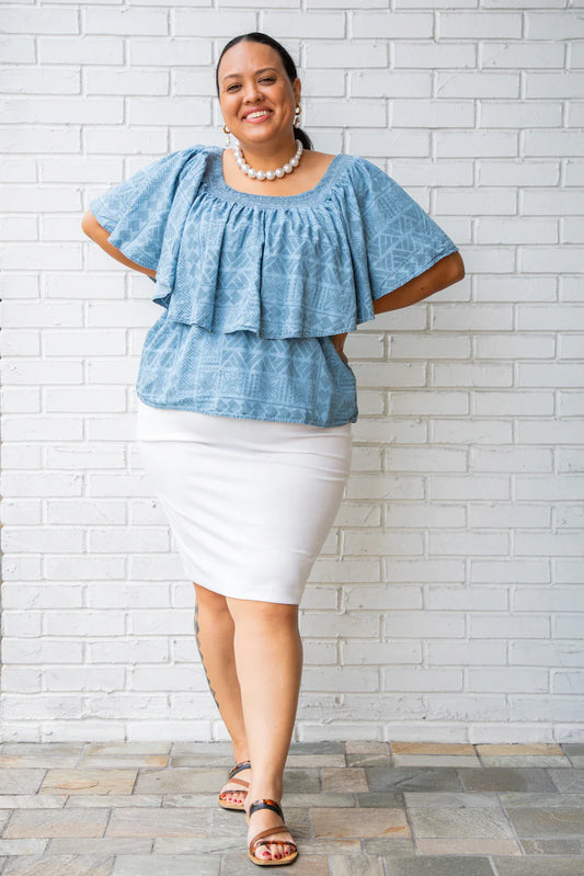 DENIM PELE OFF SHOULDER TOP TT133