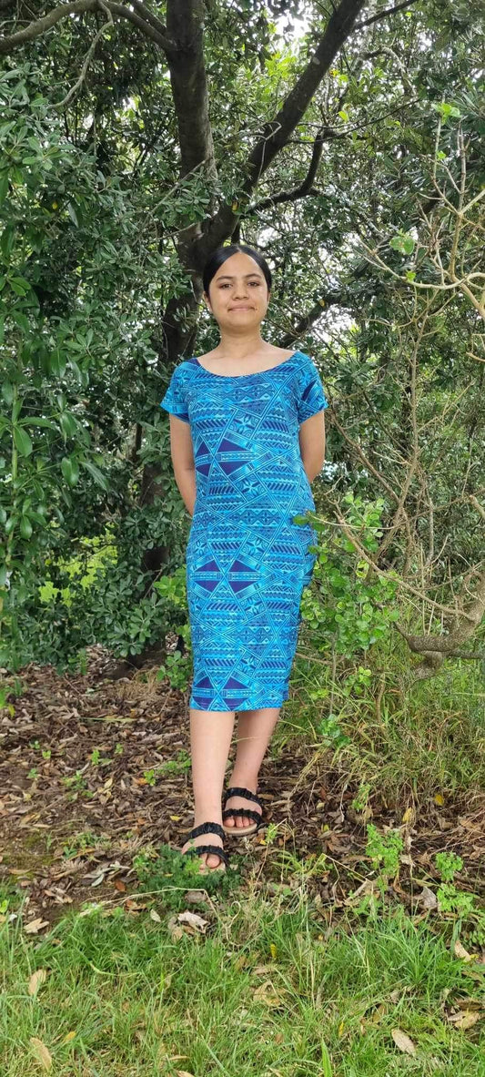 SIALEI LADIES STRETCH DRESS-LD3116 TROPICAL