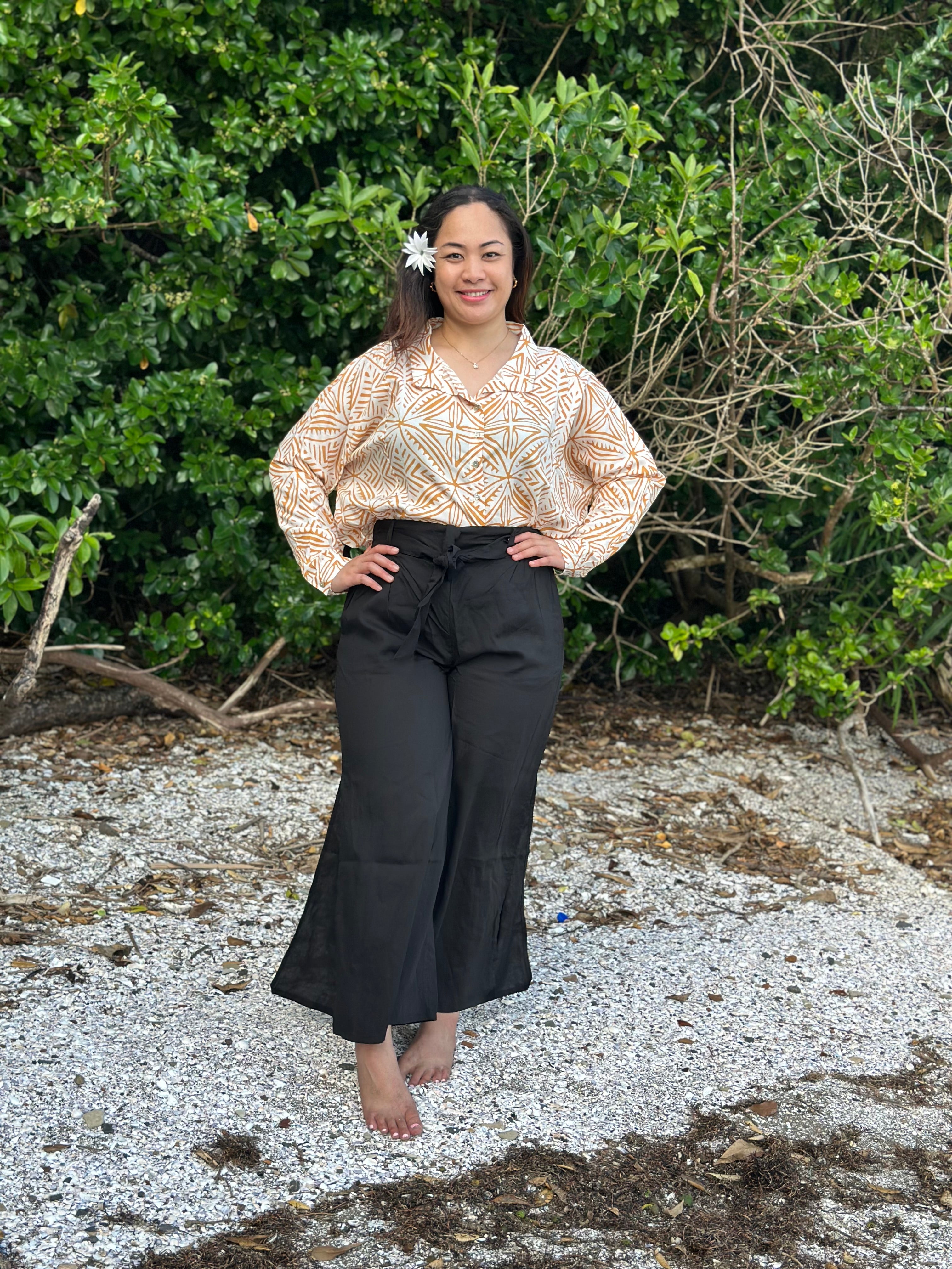 VAILOA DOLMAN BUTTON TOP TT168 YELLOW – www.tanoa.co.nz