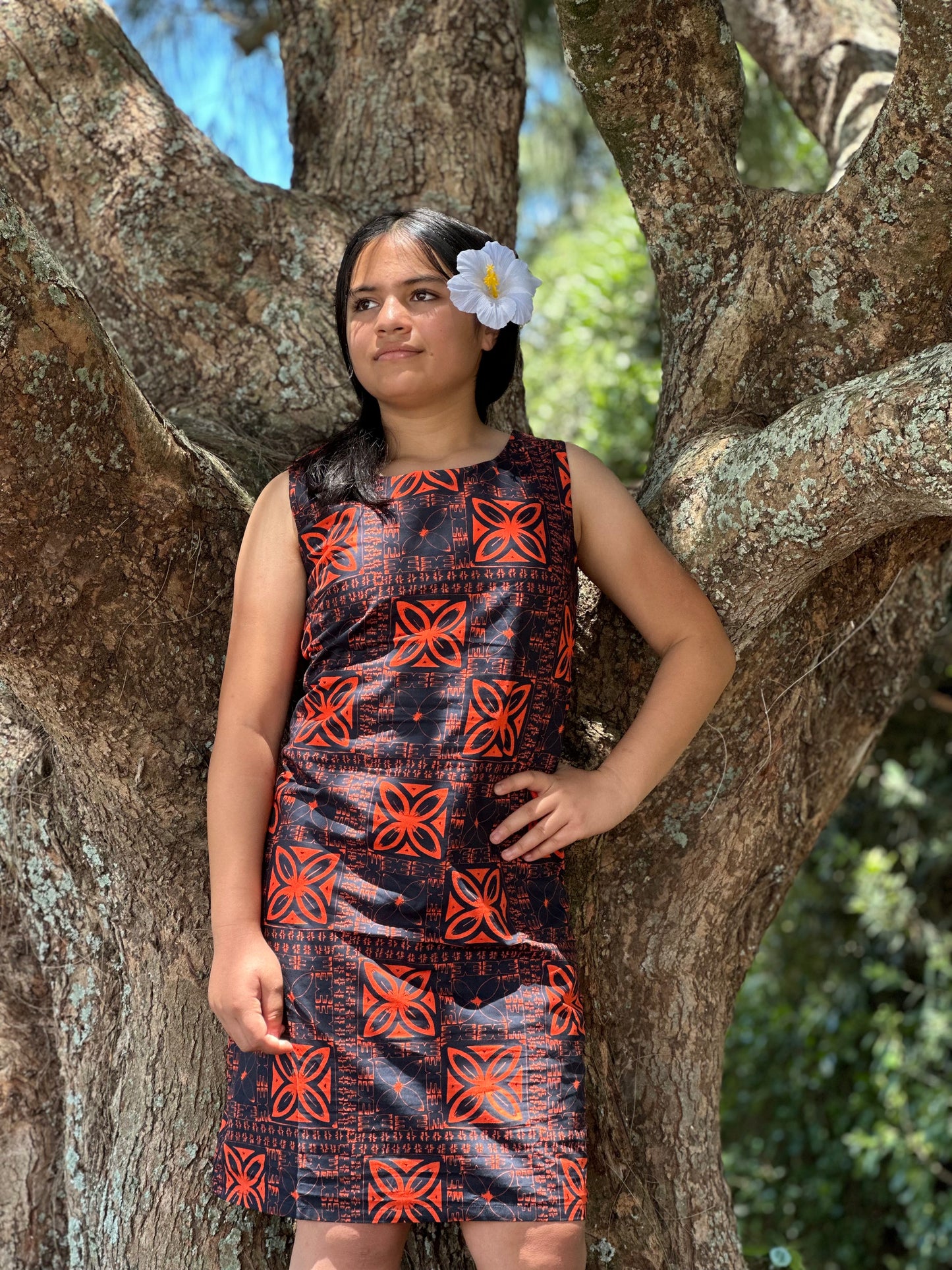 Ladies dress LD1230 Orange (ALL SALES FINAL)