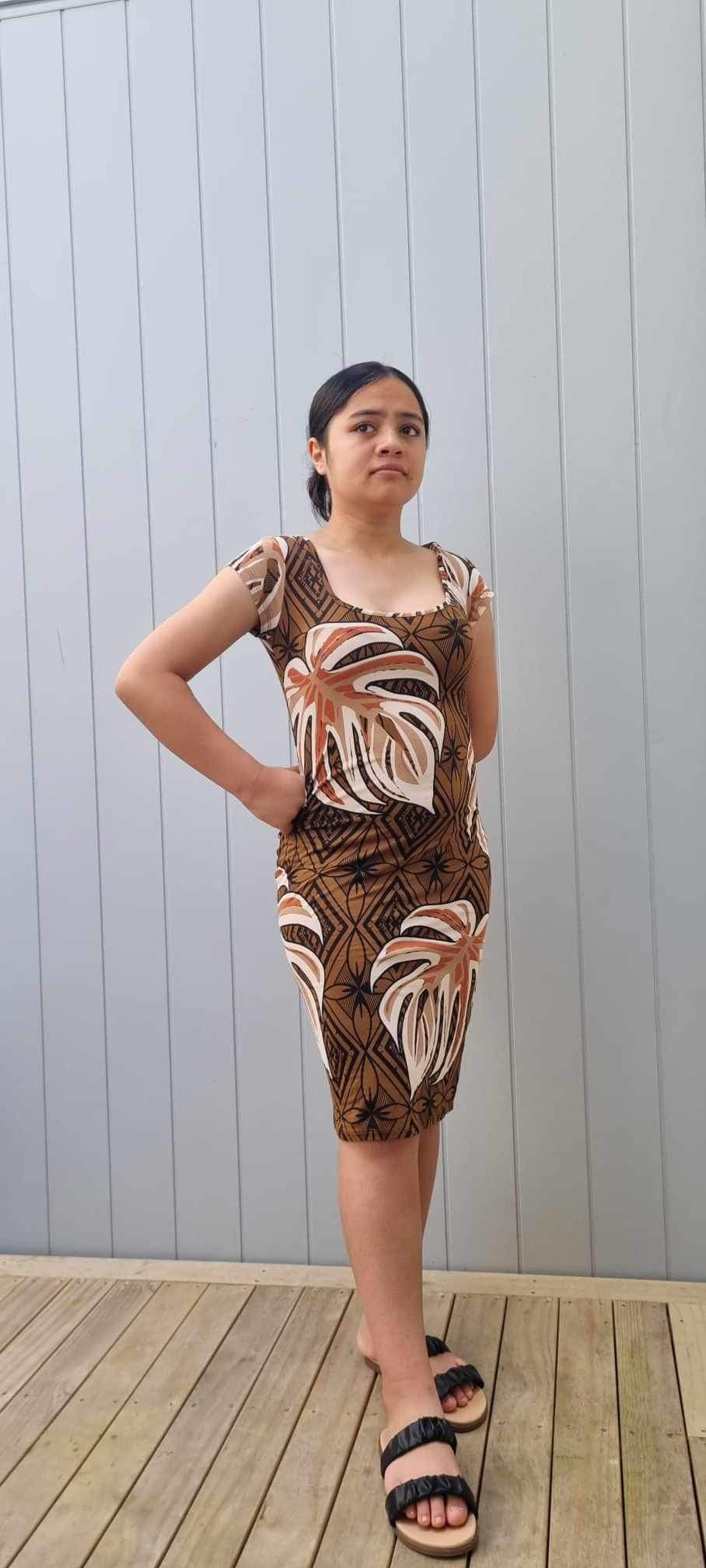 LE LAGI BODYCON DRESS-TD108C BROWN