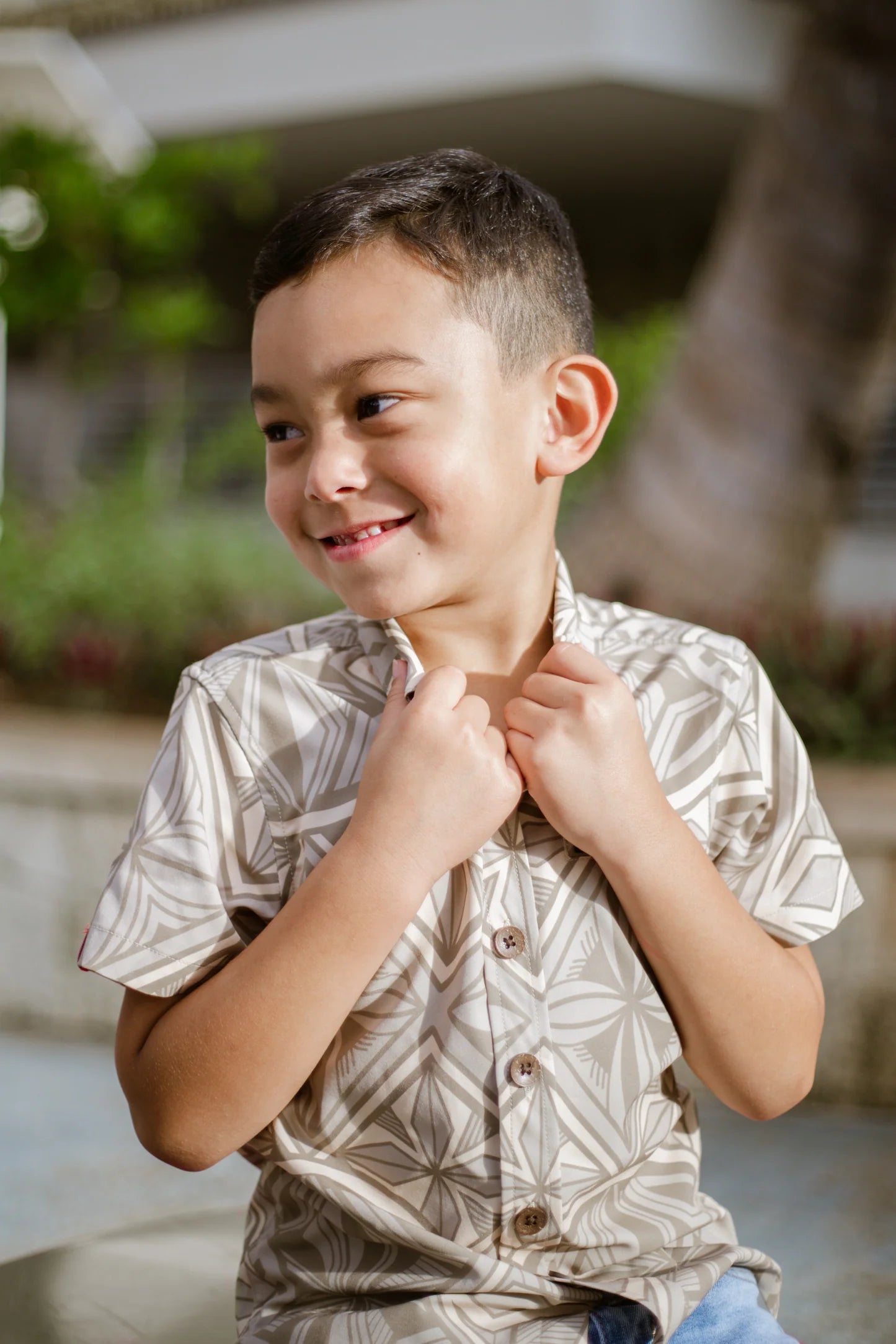 KEHAULANI BOY'S 4WAY STRETCH SHIRT B4WS012