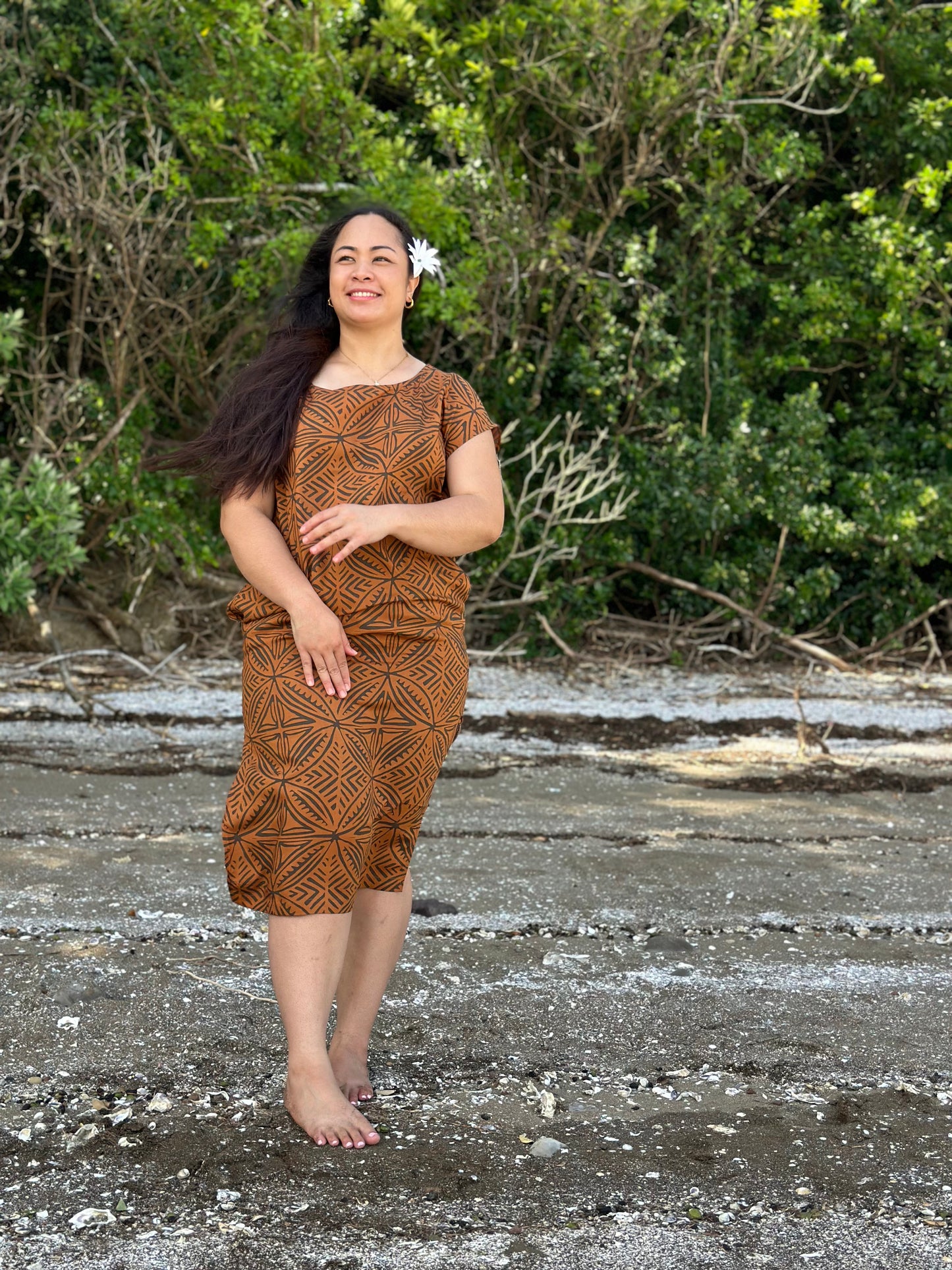 VAILOA MIDI DRESS TD138 BROWN