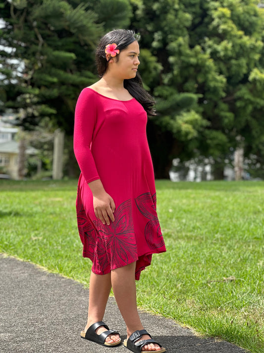 LADIES RANGLAN TAPA DRESS