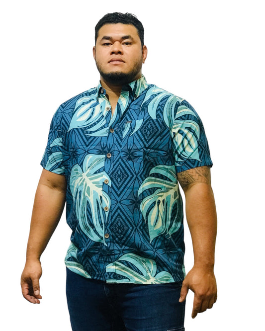 LE LAGI MEN'S 4WAY STRETCH SHIRT TS4WS014- BLUE