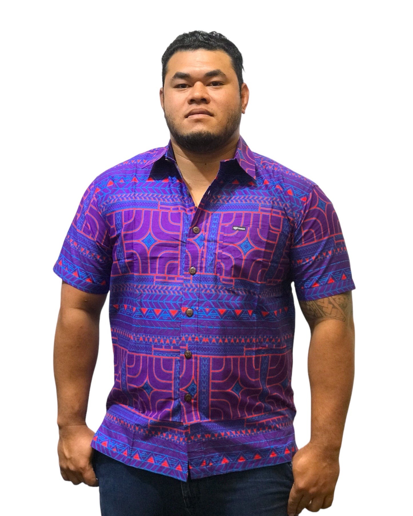 TANOA MEN'S SHIRT SS2972 PURPLE