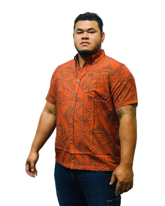AFIAMALU 4WAY STRETCH SHIRT TS4WS011- RUST