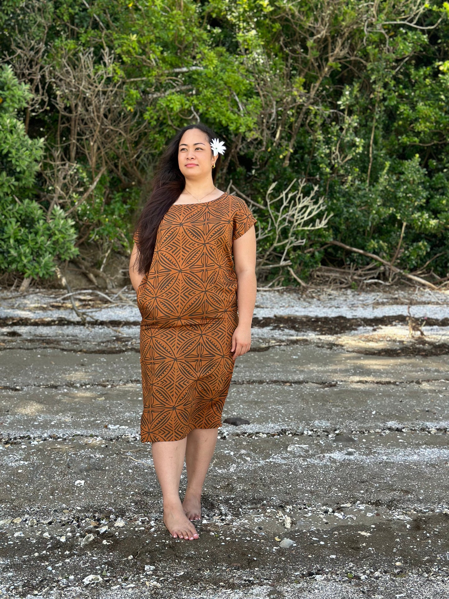 VAILOA MIDI DRESS TD138 BROWN