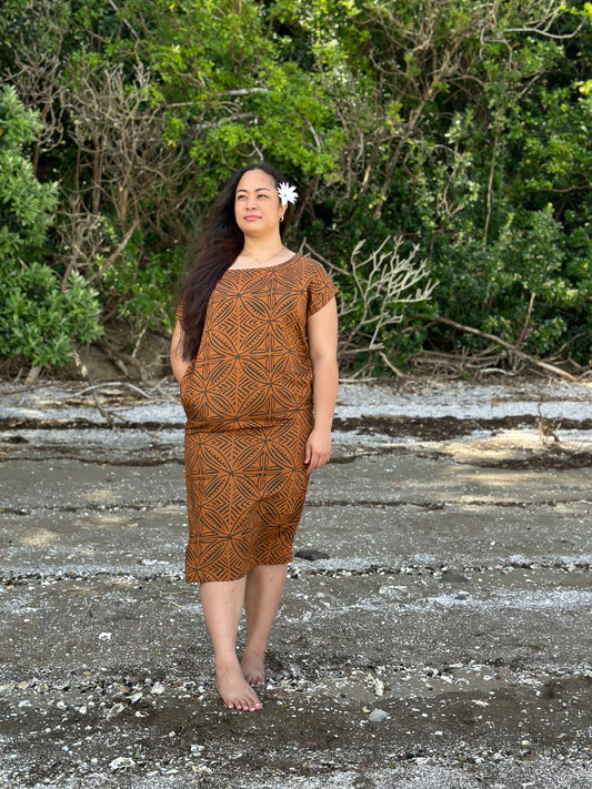 VAILOA MIDI DRESS TD138 BROWN