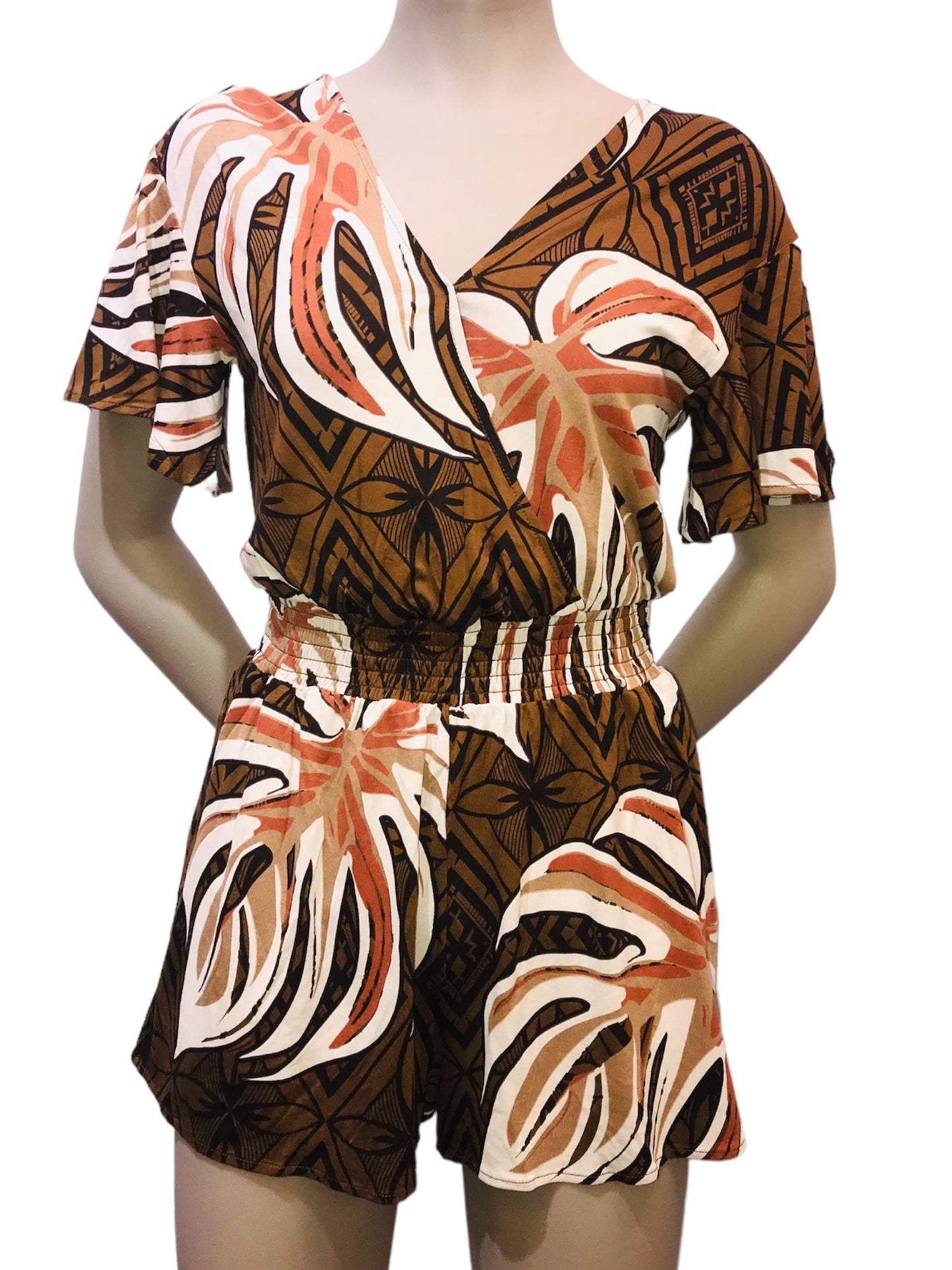 LE LAGI FLUTTER ROMPER-TD161 BROWN