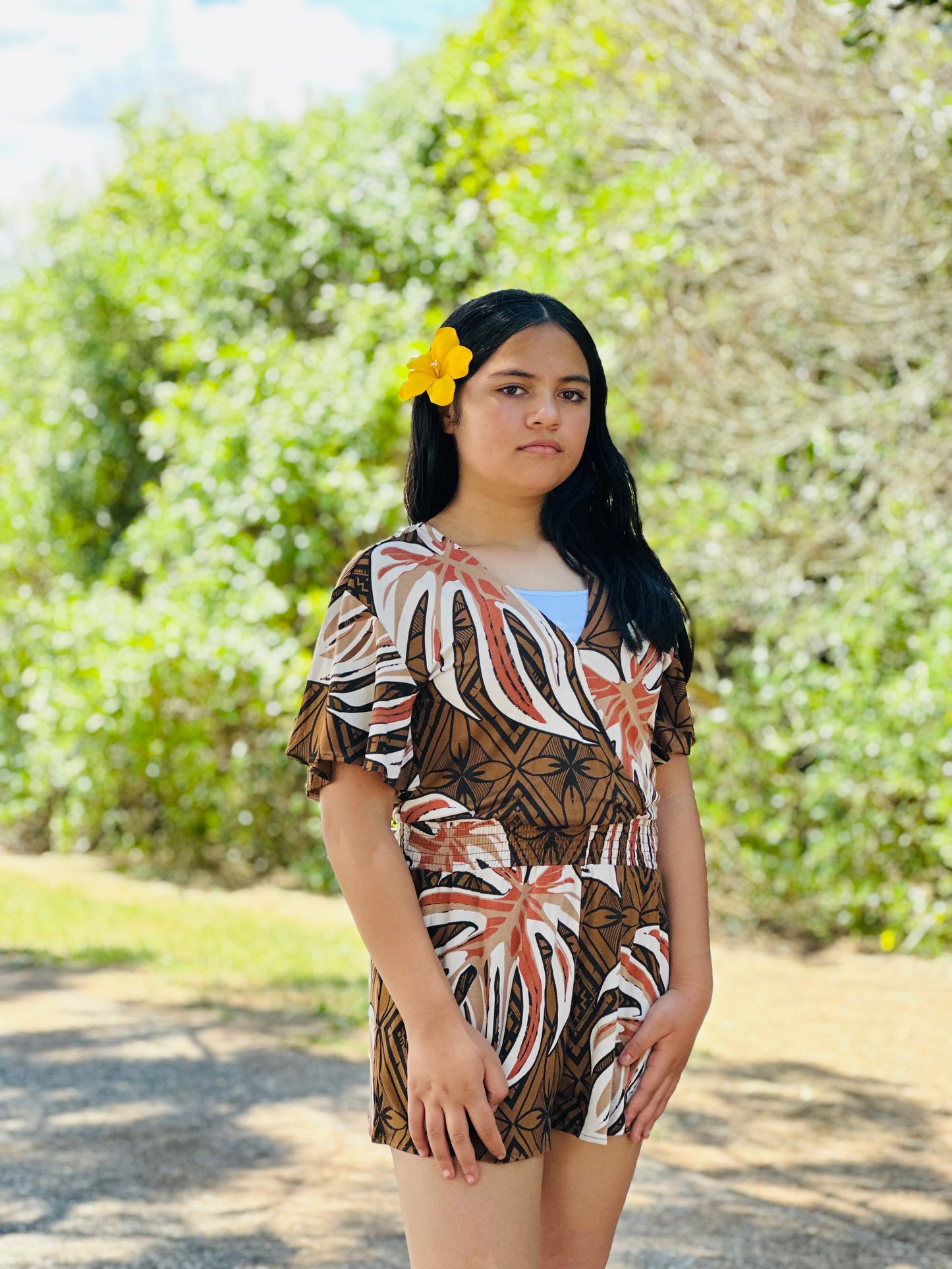 LE LAGI FLUTTER ROMPER-TD161 BROWN