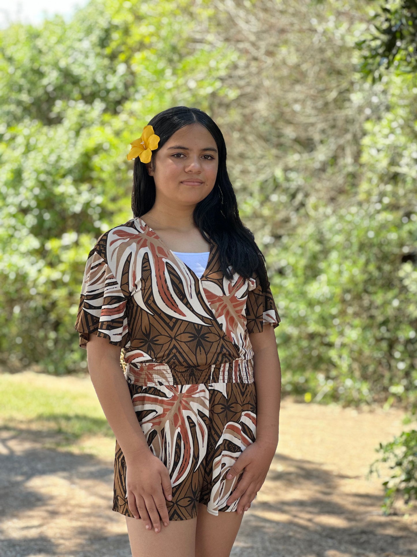 LE LAGI FLUTTER ROMPER-TD161 BROWN