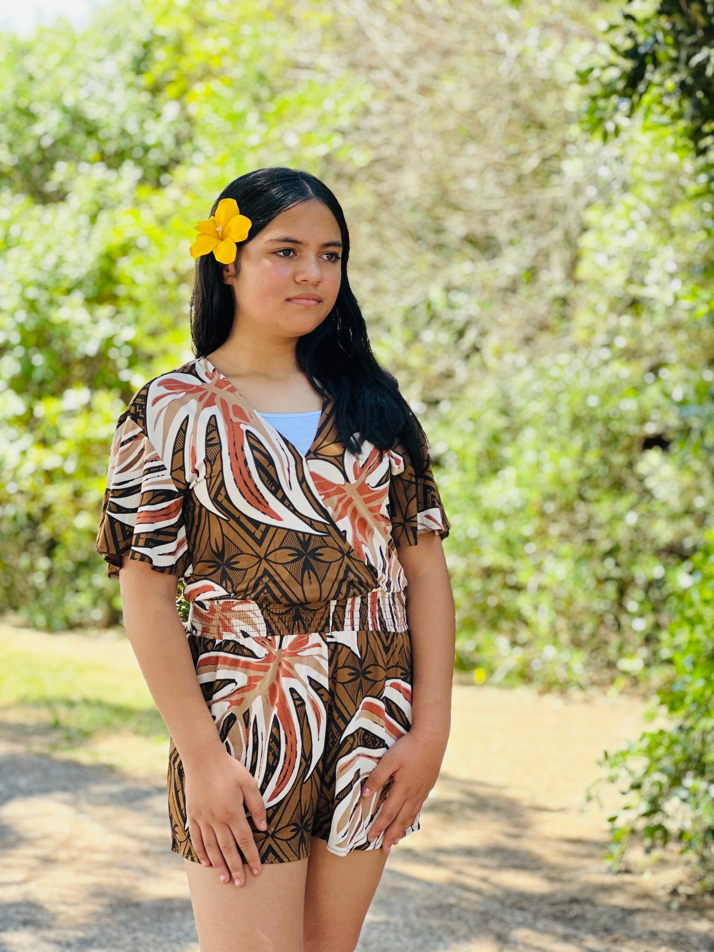 LE LAGI FLUTTER ROMPER-TD161 BROWN