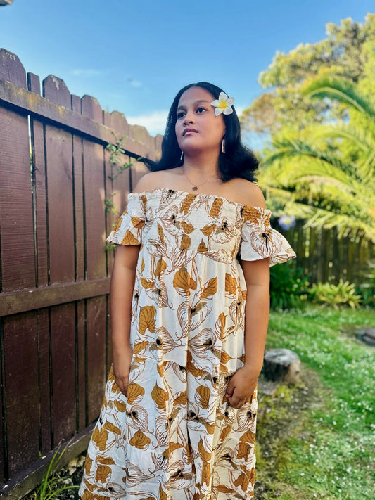 WOMEN ABBY OFF SHOULDER SMOCK DRESS - TD151