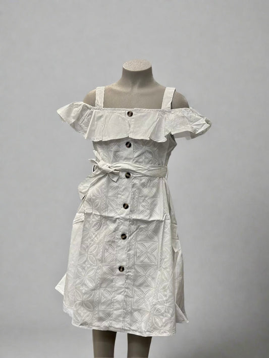 GIRL'S DRESS IOANA-LG1643 WHITE
