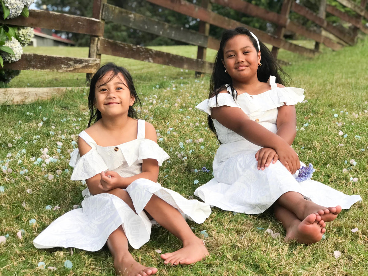 SIALEI GIRLS DRESS- LG1584 WHITE