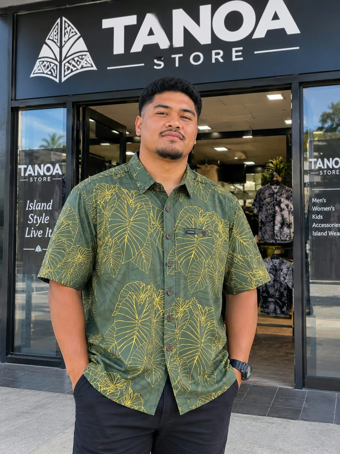 TALO LEAVES 4WAY STRETCH MEN'S SHIRT - TS4WS039