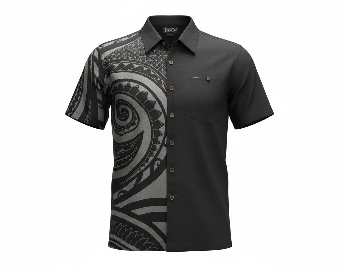 TANOA MEN'S SILKY DOBBY SHIRT - RIKA SS2488