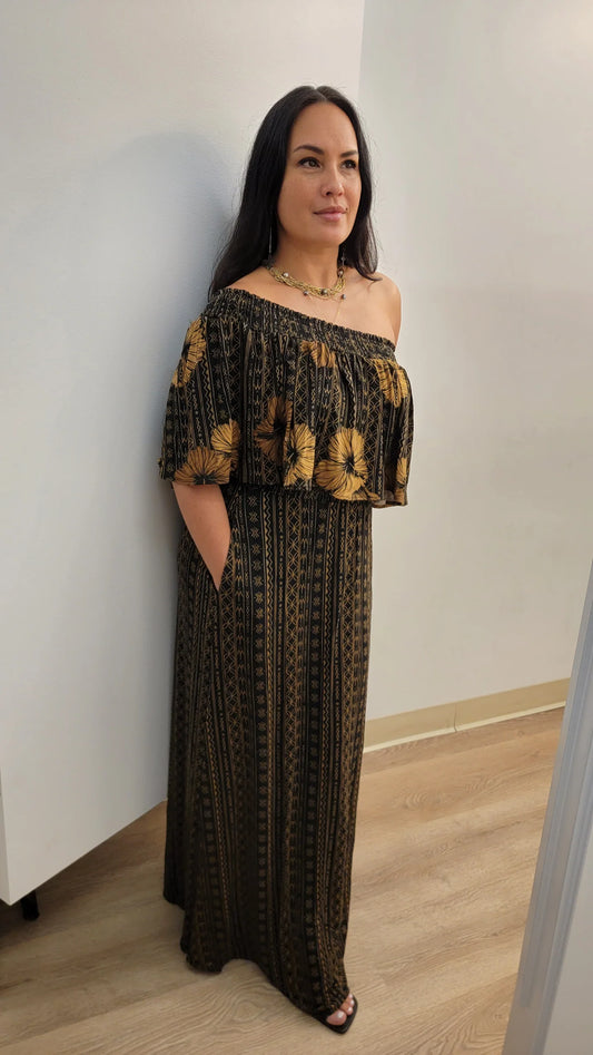 AUTE MALU HOLOKU DRESS BLACK TD158