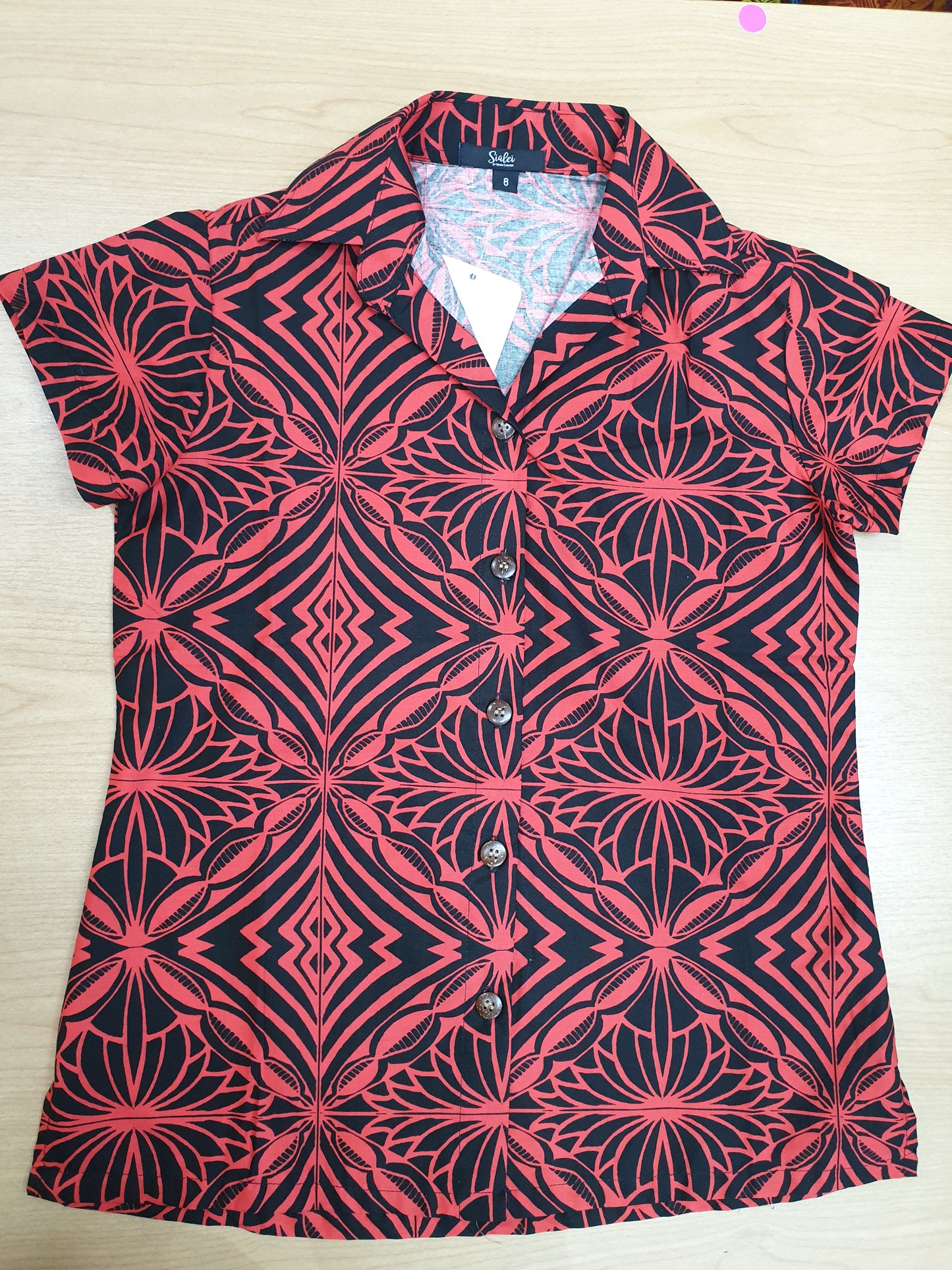 Tanoa Samoa Ladies Bula Top-LW3101 -Black/Red