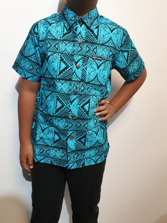 Tanoa Boys Bula Shirt - SB872 - Jade