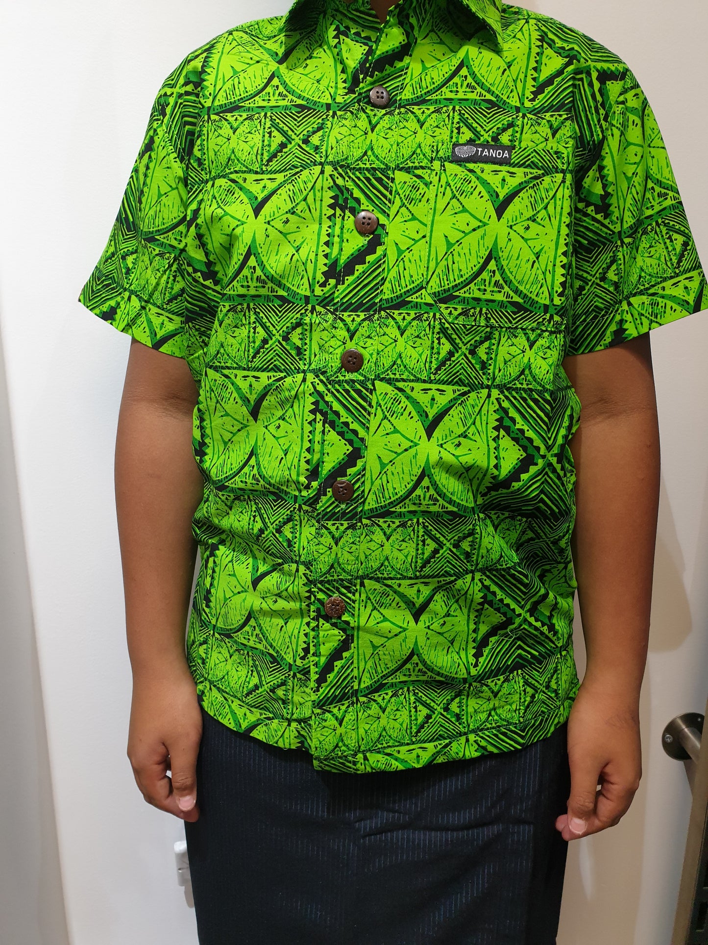 Tanoa Boys Bula Shirt - SB872 - Lime