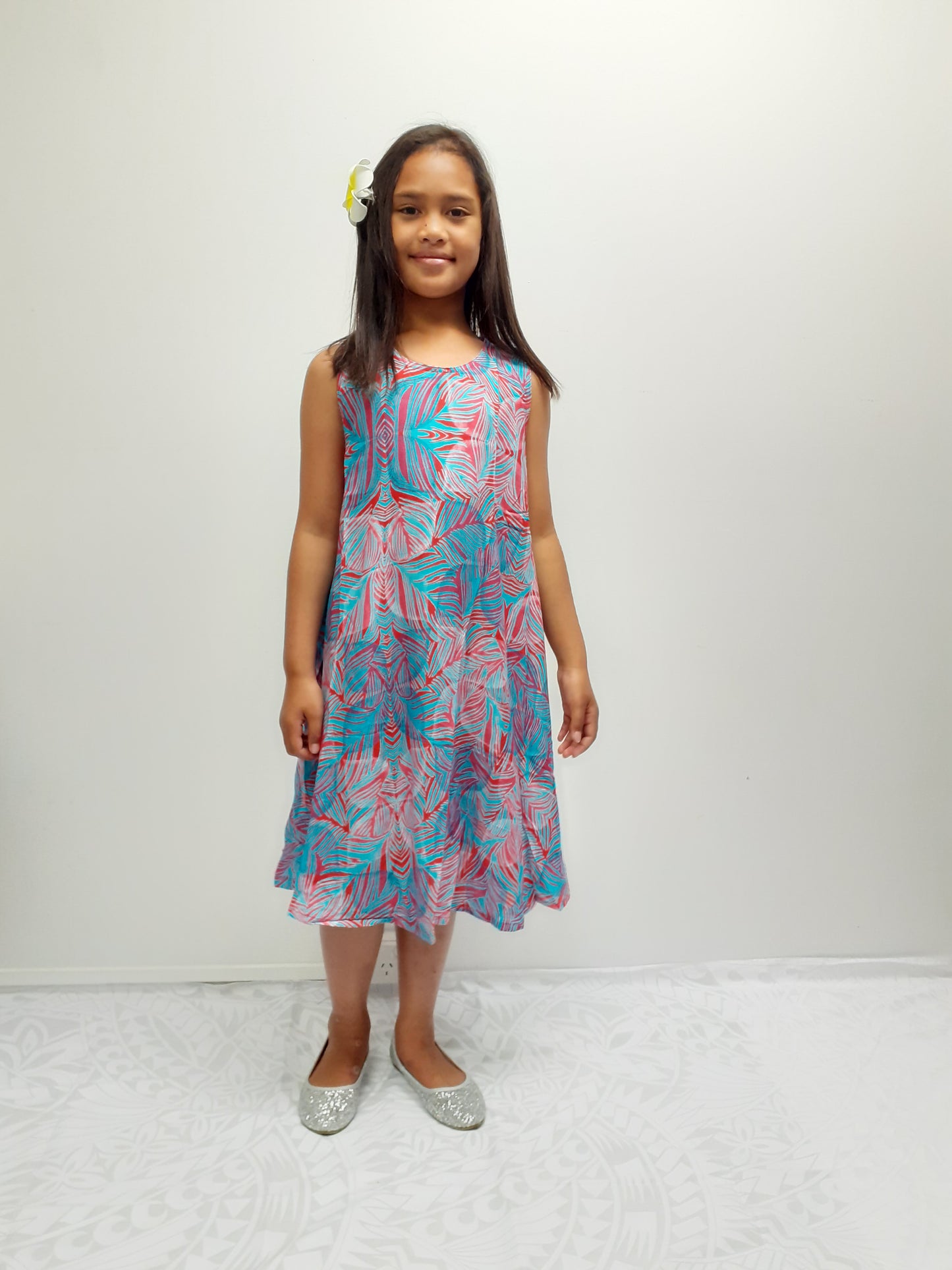 LG872 Girls Dress Coral Blue