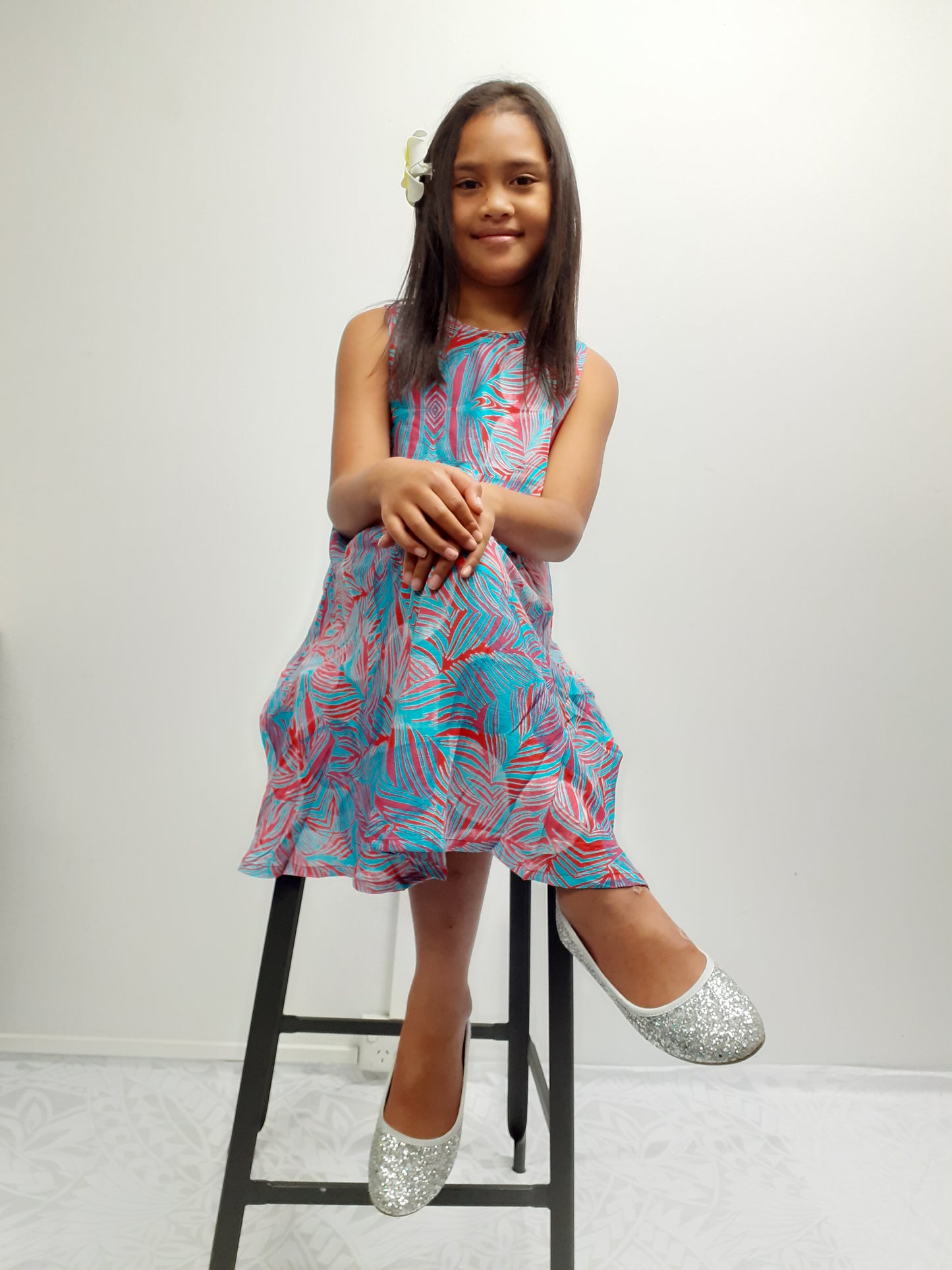 LG872 Girls Dress Coral Blue