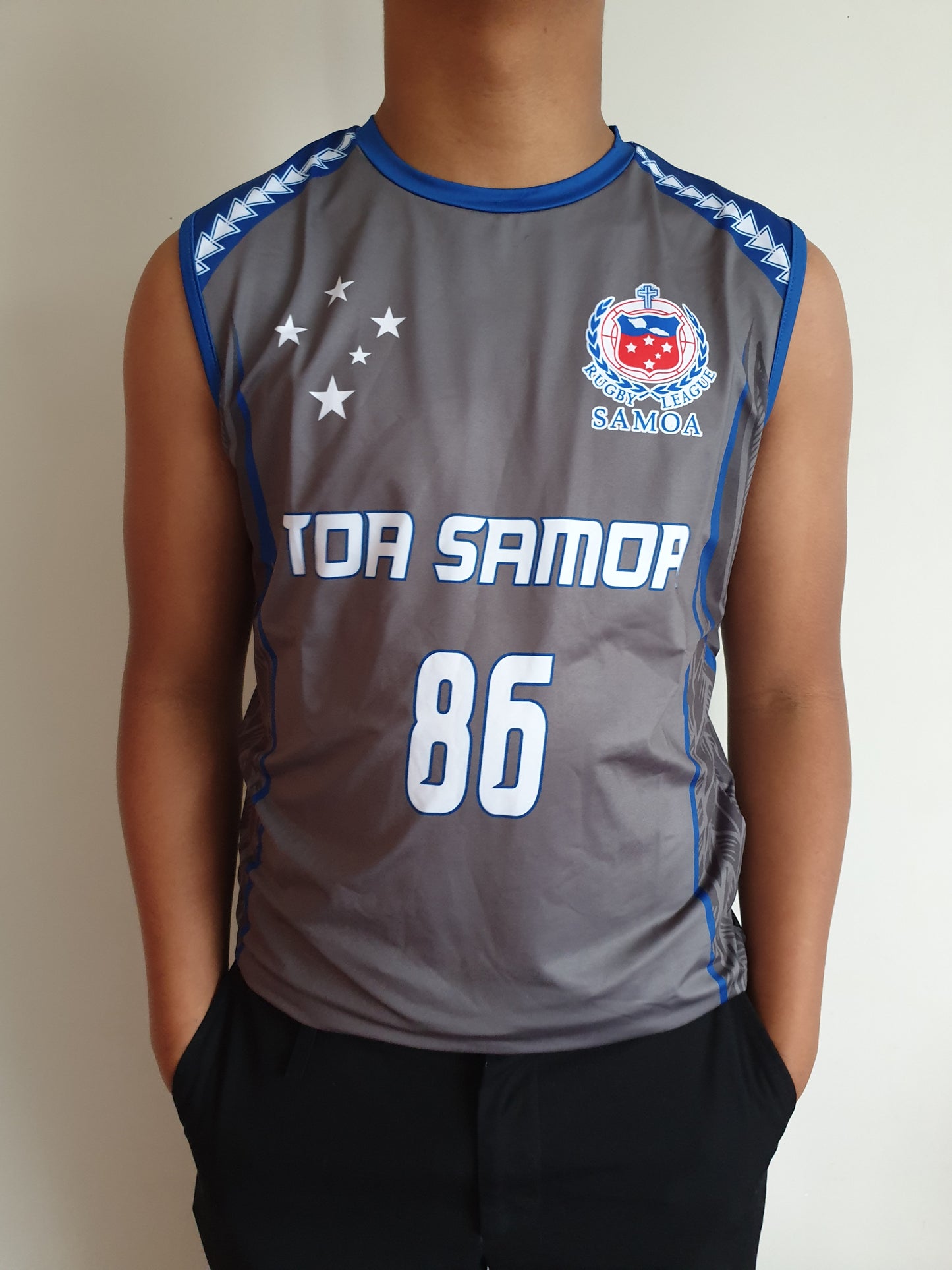 Toa Samoa R-Neck Vest - TM1901 - Grey
