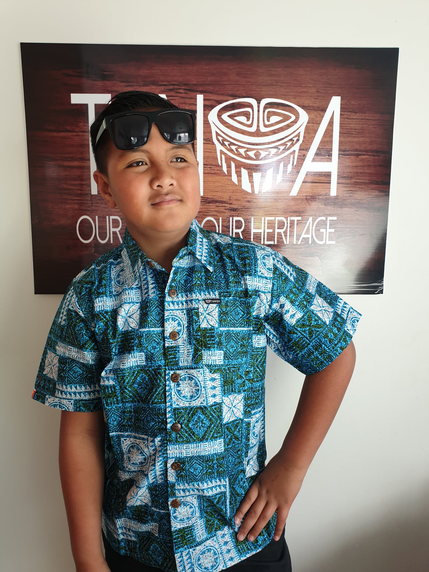 Tanoa Boy's Shirts SB967 Blue