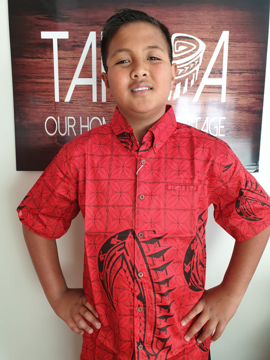 Boys Shirt Fanua BSS001 Red