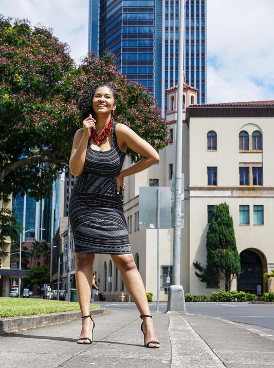 CIRCLE TATAU BODYCON DRESS TD108