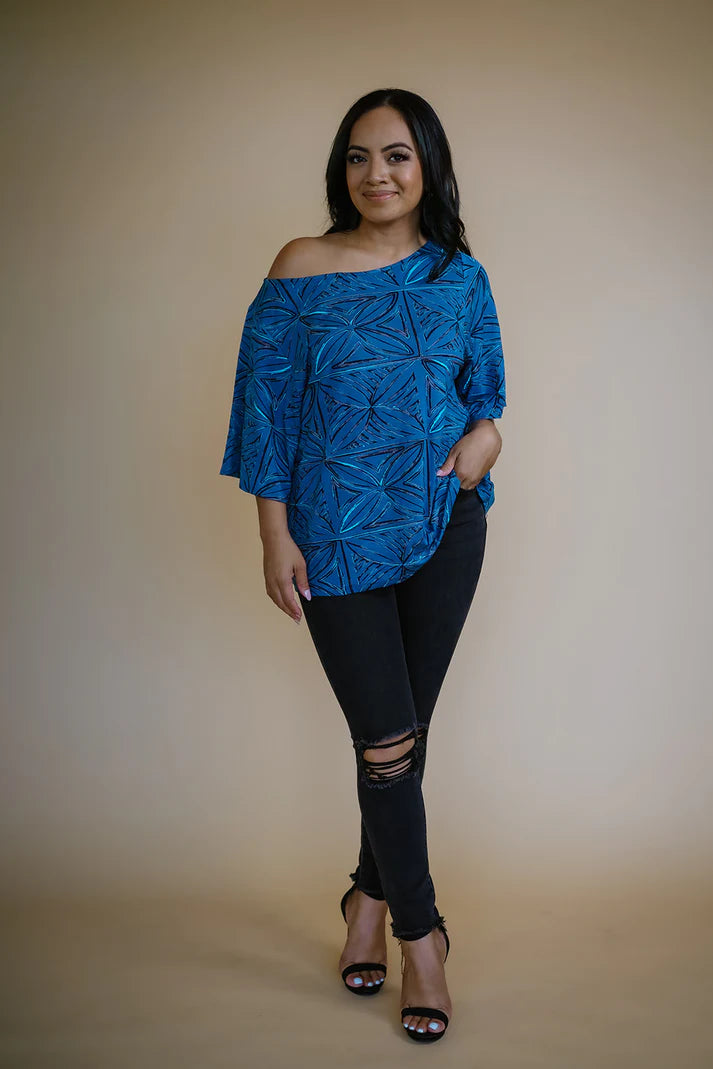 LUANA FLUTTER TOP BLUE- TT134